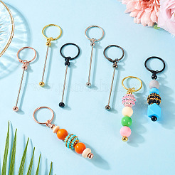 15Pcs 5 Colors Iron Bar Beadable Keychain Clasps&nbsp;AJEW-TA0002-14