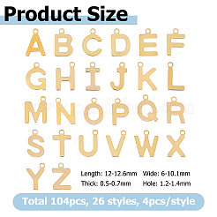 104Pcs 26 Styles 201 Stainless Steel Charms&nbsp;STAS-HS0001-43