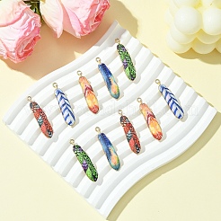 10Pcs 5 Colors Rack Plating Alloy Pendants&nbsp;FIND-YW0005-31