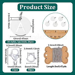 DIY Flat Round with Letter A~Z Charms Necklace Making Kits&nbsp;DIY-UN0007-48