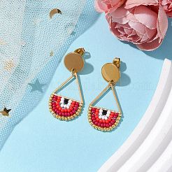 Seed Bead Teardrop Stud Earrings&nbsp;EJEW-MZ00251-04