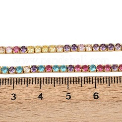 925 Sterling Silver Colorful Cubic Zirconia Chains&nbsp;STER-C016-02A-G01