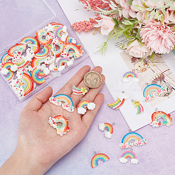 48Pcs 8 Styles Opaque Resin Pendants&nbsp;RESI-DC0001-02