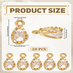 20Pcs Alloy Clear Cubic Zirconia Charms&nbsp;ZIRC-LP0001-66