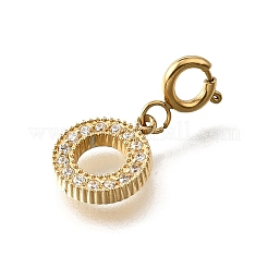 Ring 304 Stainless Steel Rhinestone Pendant Decorations&nbsp;STAS-H202-09G
