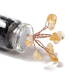 Chip Natural Black Obsidian & Citrine Display Decorations&nbsp;DJEW-D005-01R-06