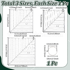 3Pcs 3 Styles Transparent Acrylic Sewing Template&nbsp;AJEW-NB0007-75