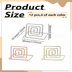 12Pcs 3 Colors Carbon Steel Place Card Holders&nbsp;AJEW-LP0010-24