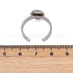 304 Stainless Steel Cuff Ring Components&nbsp;STAS-D372-07P-02