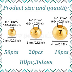 80Pcs 3 Styles Round 925 Sterling Silver Spacer Beads&nbsp;FIND-GO0002-63