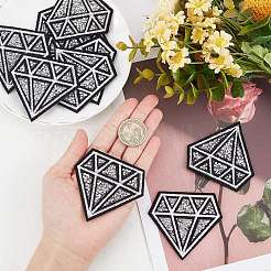 Diamond Computerized Embroidery Cloth Iron On/Sew On Patches&nbsp;AJEW-WH0029-39