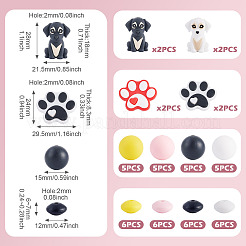 52Pcs Dog Themed Silicone Beads&nbsp;SIL-TA0003-36