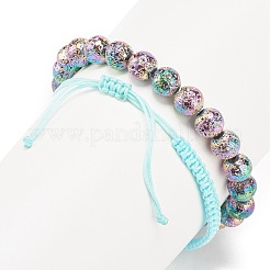 2Pcs 2 Style Natural Lava Rock & Synthetic Hematite Stretch Bracelets Set with Alloy Shell&nbsp;BJEW-JB08028