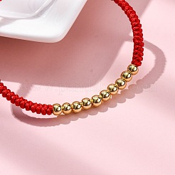 Polyester Cord Braided Bead Bracelets for Women&nbsp;BJEW-L698-04G-01