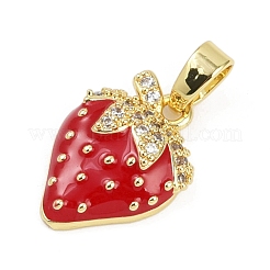 Brass Micro Pave Cubic Zirconia Enamel Pendants&nbsp;KK-L231-20G