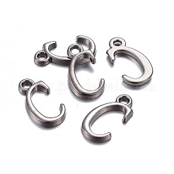 Gunmetal Plated Alloy Letter Pendants&nbsp;LS-PALLOY-J718-01B-C
