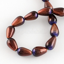Teardrop Spray Painted Glass Beads Strands&nbsp;LS-DGLA-R042-21
