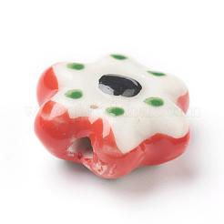 Handmade Porcelain Flower Beads Strands&nbsp;PORC-G006-16B
