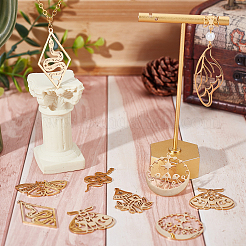 16Pcs 8 Style 201 Stainless Steel Pendants&nbsp;STAS-SC0005-02