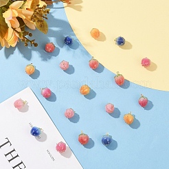 10Pcs 5 Colors Handmade Flower Epoxy Resin Pendants&nbsp;KY-YW0002-04