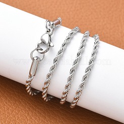 Tarnish Resistant 304 Stainless Steel Rope Chain Necklaces&nbsp;STAS-M174-008P-A
