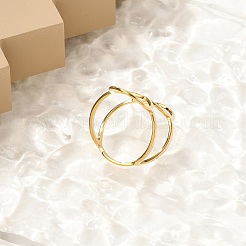 Hollow Number 8 304 Stainless Steel Open Cuff Rings for Women&nbsp;RJEW-Q007-04G