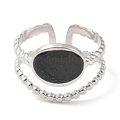 304 Stainless Steel Enamel Open Cuff Rings for Women&nbsp;RJEW-F166-46P-01