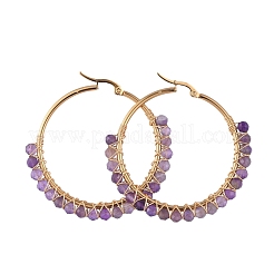 Beaded Hoop Earrings&nbsp;EJEW-JE03830