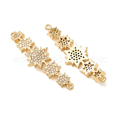 Brass Micro Pave Clear Cubic Zirconia Connector Charms&nbsp;CU-CBA4579-22G