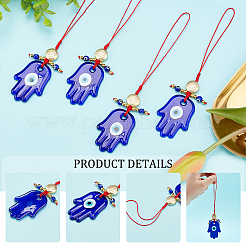 AHADEMAKER 4Pcs Handmade Evil Eye Lampwork Pendant Decorations&nbsp;HJEW-GA0001-19