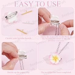 4Pcs 2 Colors 925 Sterling Silver Pin to Pendant Converter&nbsp;STER-BBC0009-17C