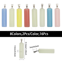 16Pcs 8 Colors Synthetic Luminous Stone Pendants&nbsp;G-CA0001-76