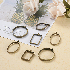 Alloy Open Back Bezel Big Pendants&nbsp;PALLOY-TA0001-26AB