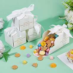 Gold Stamping For You White Paper Candy Boxes with Ribbon&nbsp;CON-WH0043-302C