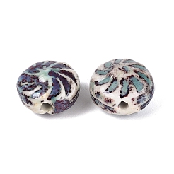 Windmill Spiral Pattern Vintage Handmade Porcelain Beads&nbsp;PORC-N013-19-08