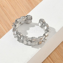 Brass Micro Pave Cubic Zirconia Cuff Open Rings&nbsp;RJEW-C163-13P