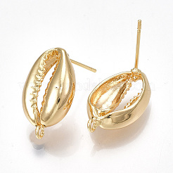 Brass Stud Earring Findings&nbsp;X-KK-S350-056G