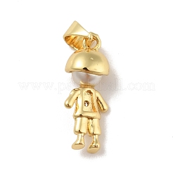 Brass Micro Pave Clear Cubic Zirconia Pendants&nbsp;KK-B059-31G