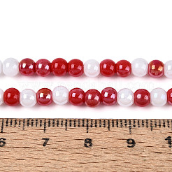 Pearlized Opaque Glass Round Beads Strands&nbsp;EGLA-T029-4mm-11A