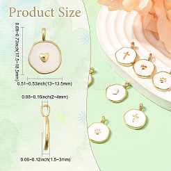 8Pcs 4 Colors Brass Enamel Pendants&nbsp;KK-CJ0005-88