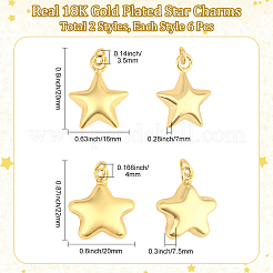 12Pcs 2 Styles Brass Pendants&nbsp;KK-BBC0022-55