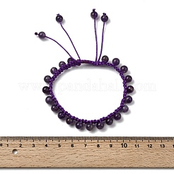 Adjustable Natural Amethyst Beads Braided Bead Bracelets for Men Women&nbsp;BJEW-L713-B06