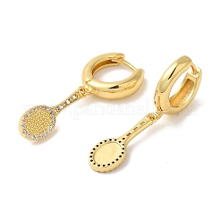Rack Plating Brass Micro Pave Clear Cubic Zirconia Hoop Earrings&nbsp;EJEW-B062-38G