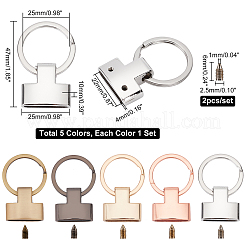 5 Sets 5 Colors Alloy Keychain Clasps&nbsp;DIY-WR0001-93