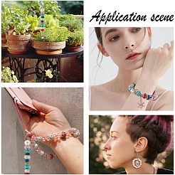 100Pcs 2 Style Polymer Clay Rhinestone & Resin European Large Hole Beads with Silver Color Plated Brass Cores&nbsp;FPDL-NB0001-04