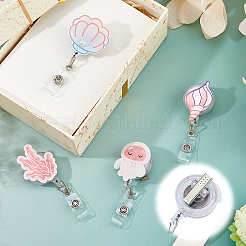 4Pcs 4 Styles Acrylic Retractable Badge Reel&nbsp;AJEW-FH0006-89