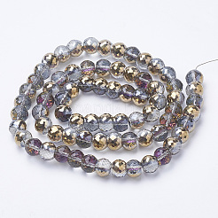 Electroplated Glass Beads Strands&nbsp;EGLA-Q092-8mm-A04