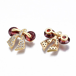 Brass Micro Pave Cubic Zirconia Pendants&nbsp;KK-Q277-065B-NF