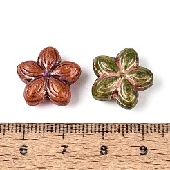 Picasso Baking Paint & Golden Metal Enlaced Glass Beads&nbsp;DGLA-T004-60M