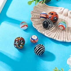 6Pcs 3 Colors Handmade Nepalese Lampwork Beads&nbsp;LAMP-TA0001-31